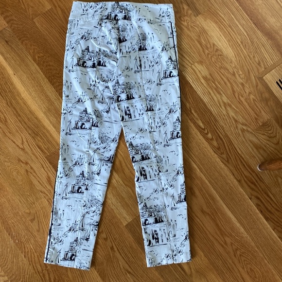ELLIOTT LAUREN TOILE PRINT   PULL ON STRETCH ANKLE PANT size 8 - Picture 7 of 9